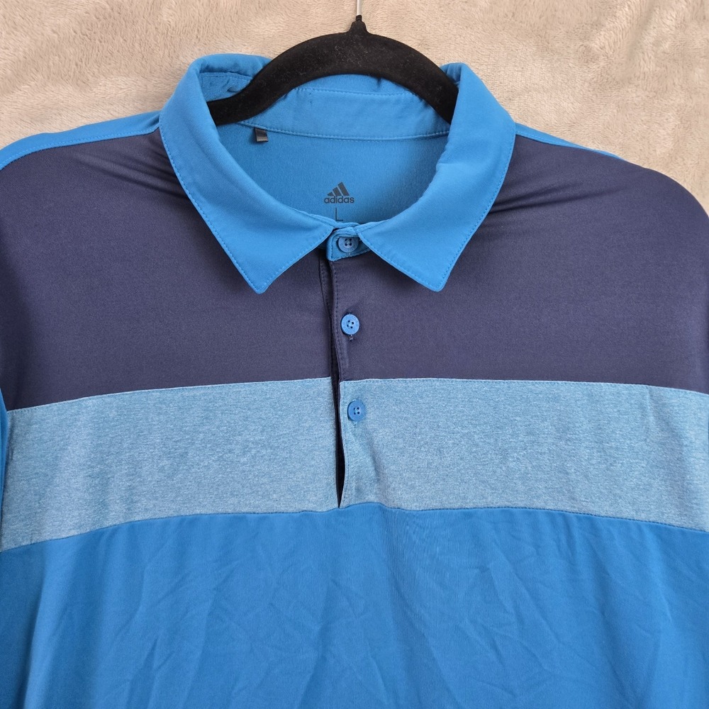 Adidas Primegreen Elcona Country Club Golf Polo Shirt Men's Large Blue Color